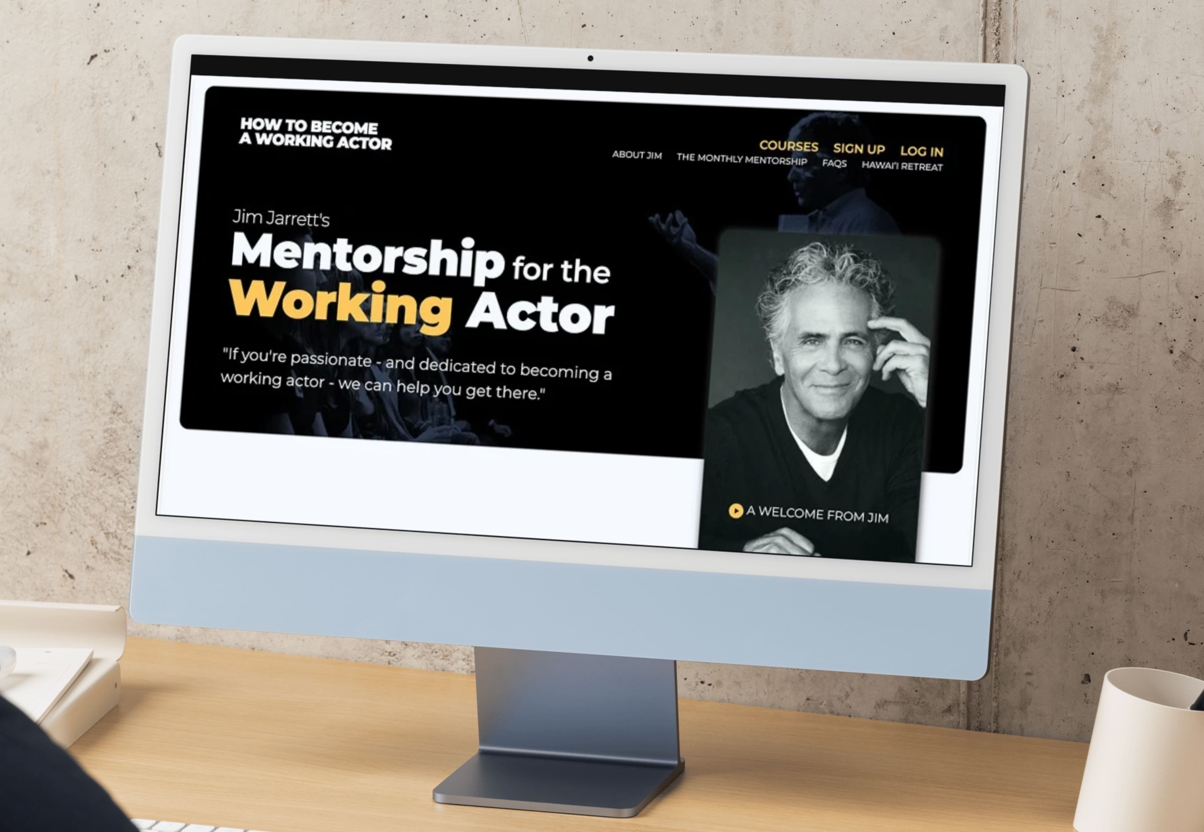 mockup jarrett homepage